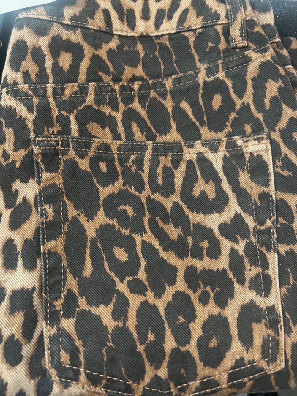 Zara Leopard Print Skinny Jeans - Black and Brown
